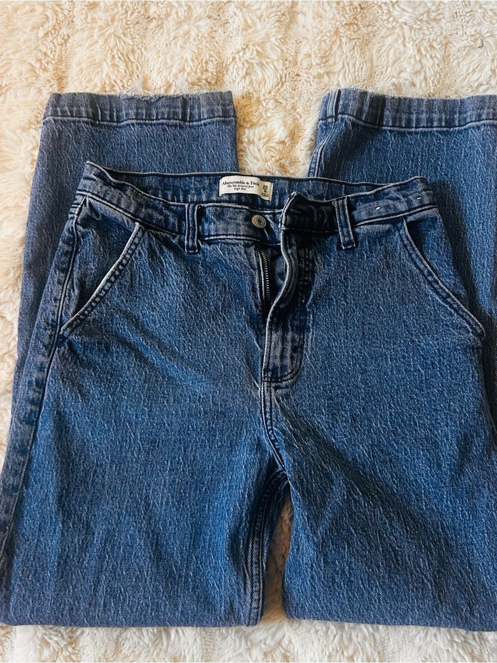 Abercrombie & Fitch Women's Dark Indigo High-Rise Jeans